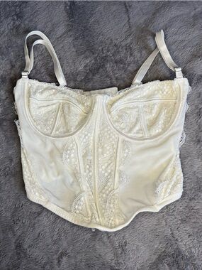 Zara Cream Lace Longline Bustier